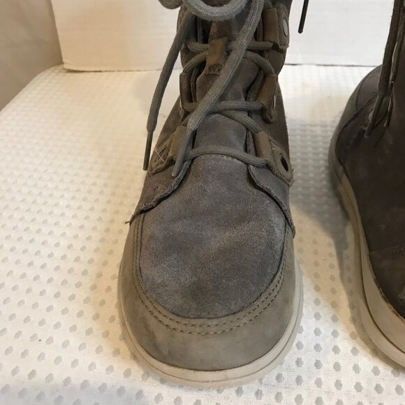 SOREL EXPLORER JOAN INSULATED SUEDE LACED UP BOOT SIZE 8.5 - Picture 2 of 10